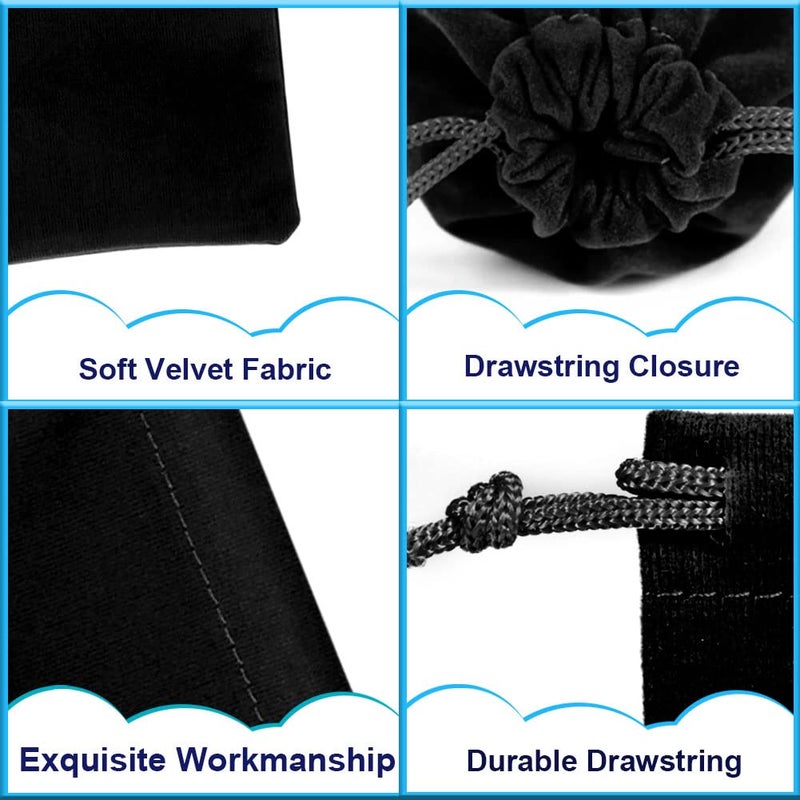 Shintop 10pcs Velvet Drawstring Bags Wedding Gift Bags Velvet Cloth Jewelry Pouches (Black) - Image 3